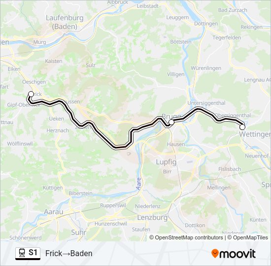 S1 Train Line Map