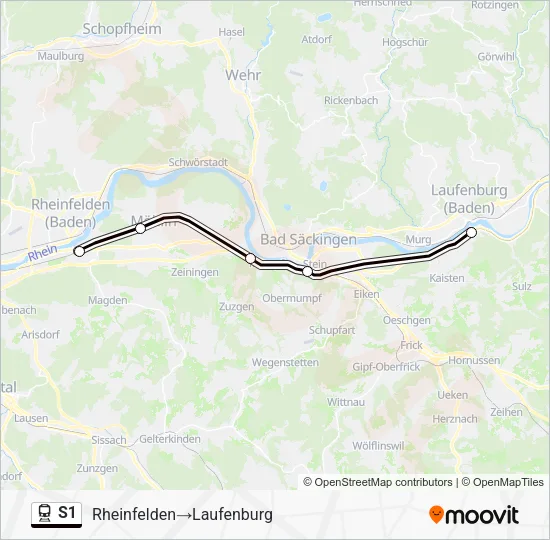 S1 Train Line Map