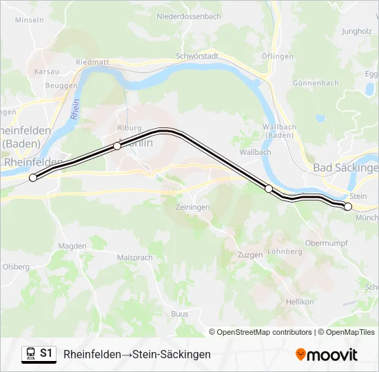 S1 Train Line Map