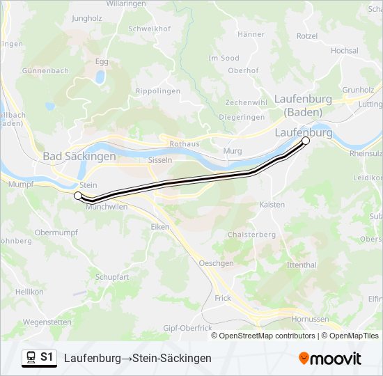 S1 train Line Map