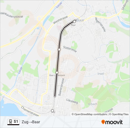 S1 train Line Map