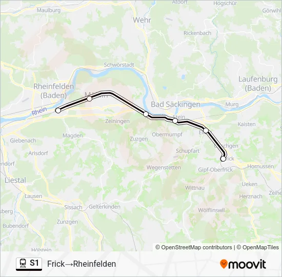 S1 Train Line Map