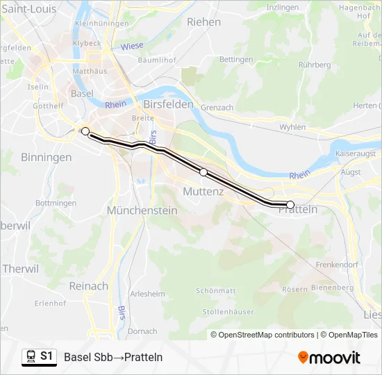 S1 Train Line Map