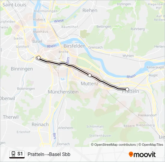 S1 Train Line Map