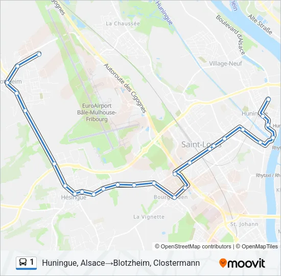 1 Bus Line Map