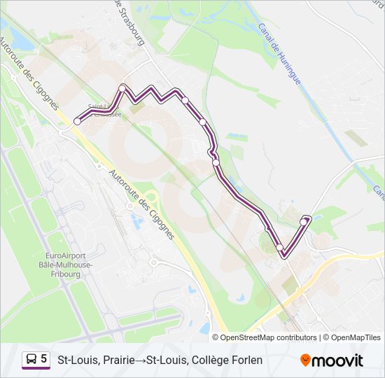 5 Bus Line Map