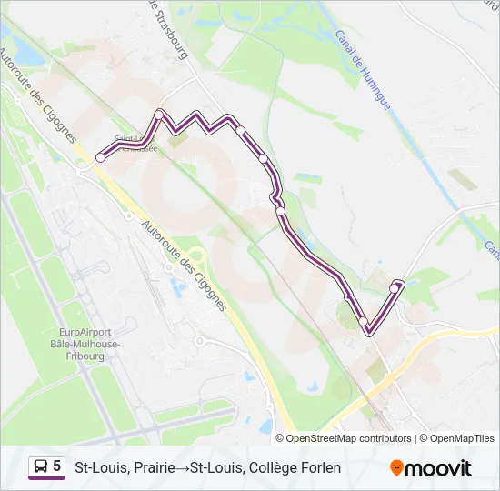 5 Bus Line Map