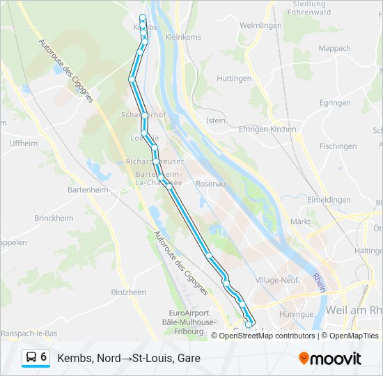 6 Bus Line Map