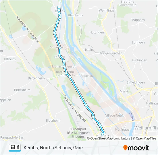 6 Bus Line Map