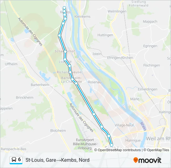 6 Bus Line Map