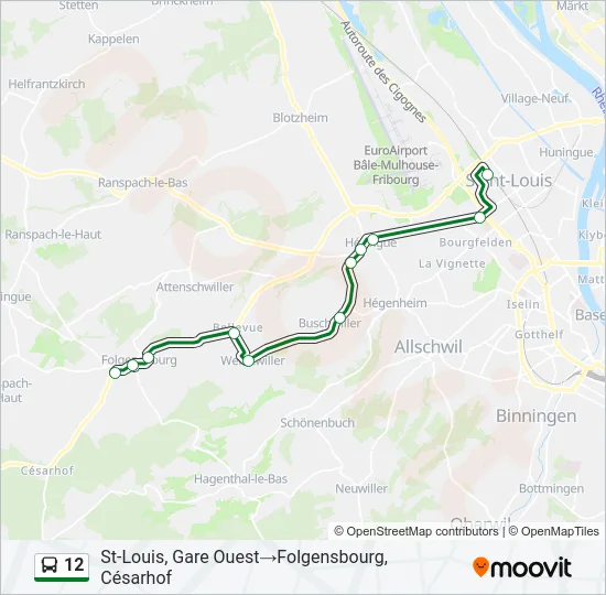 12 Bus Line Map