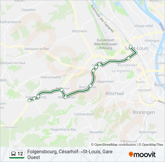 12 Bus Line Map