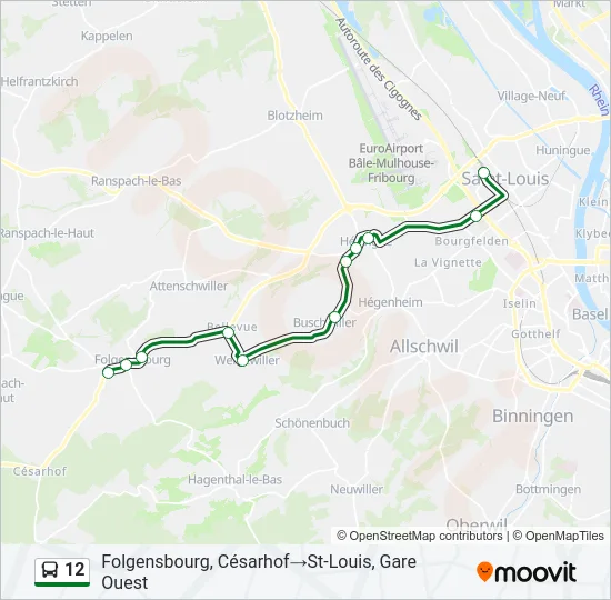 12 Bus Line Map