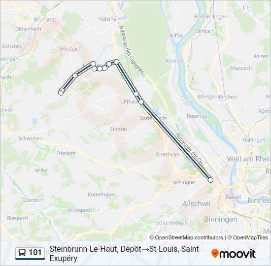 101 Bus Line Map