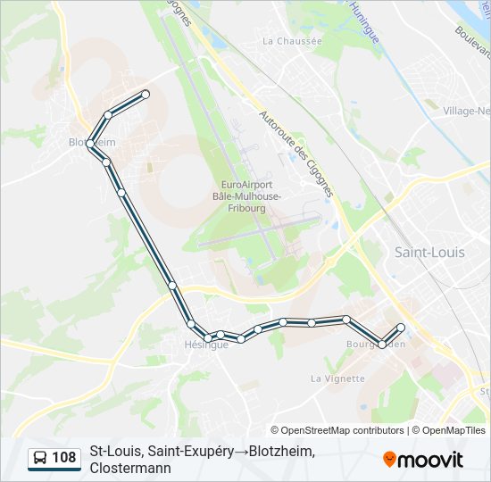 108 Bus Line Map