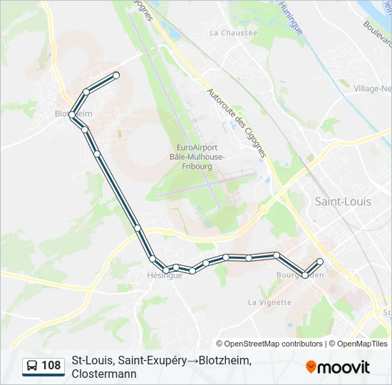 108 Bus Line Map
