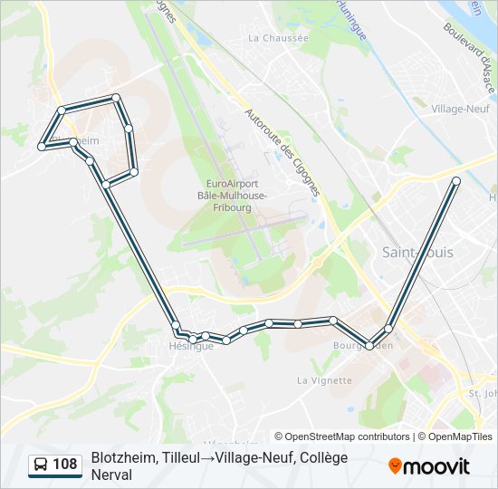 108 Bus Line Map