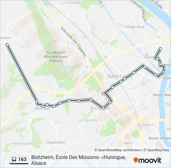 163 Bus Line Map