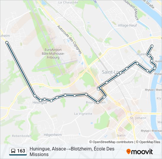 163 Bus Line Map