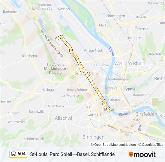604 Bus Line Map