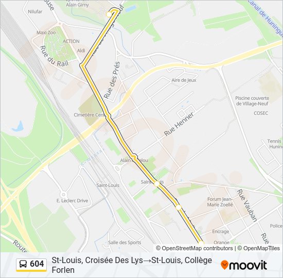 604 Bus Line Map