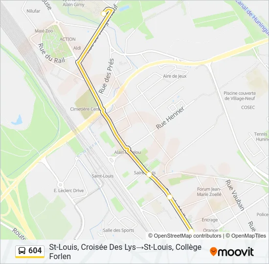 604 Bus Line Map