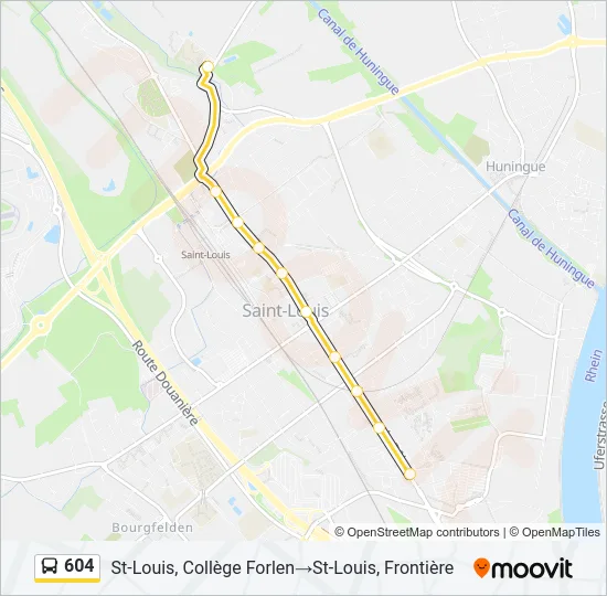 604 Bus Line Map