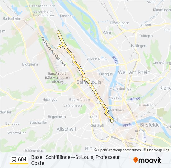 604 Bus Line Map