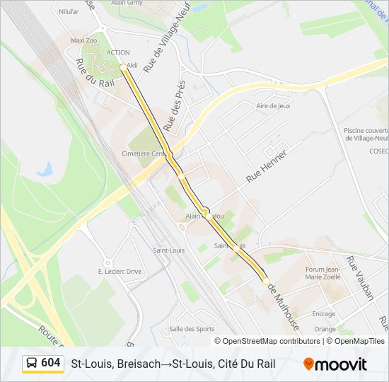 604 Bus Line Map