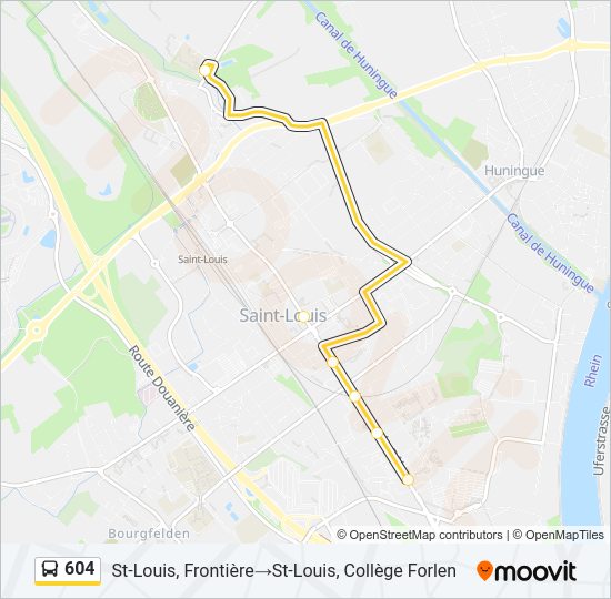 604 Bus Line Map