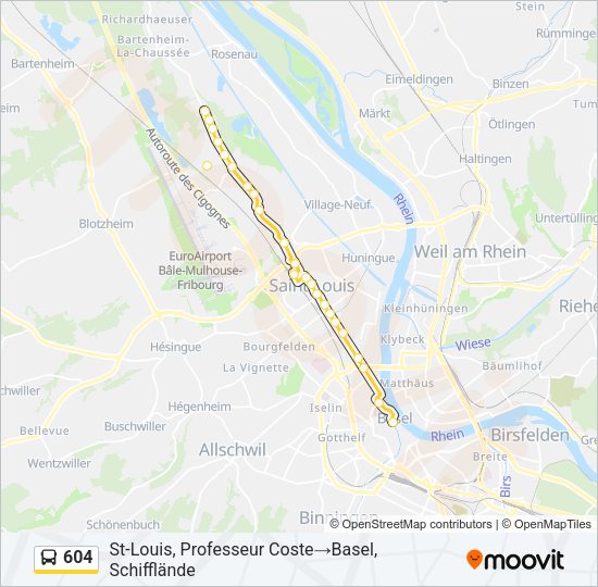 604 Bus Line Map
