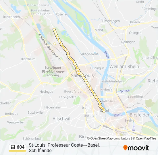 604 Bus Line Map
