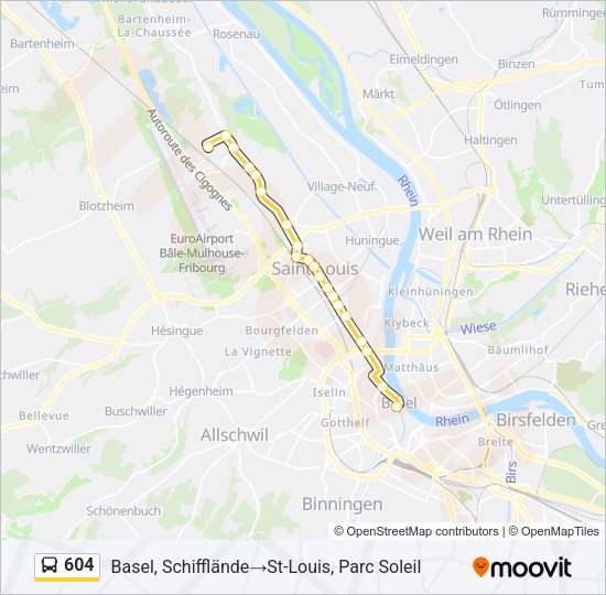 604 Bus Line Map