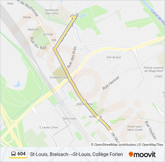 604 Bus Line Map