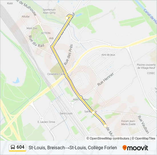 604 Bus Line Map