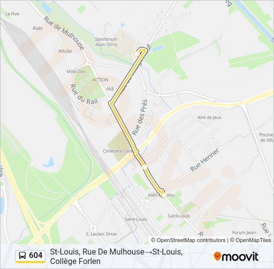 604 Bus Line Map