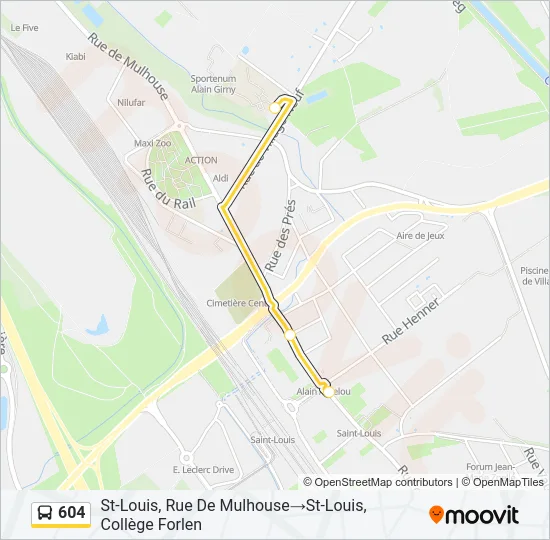 604 Bus Line Map