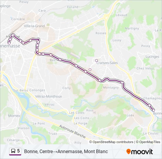 5 Bus Line Map