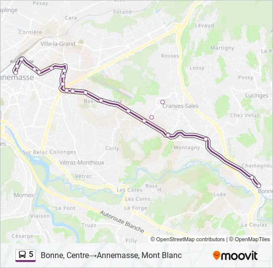 5 Bus Line Map