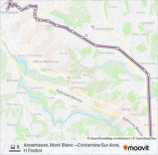 5 Bus Line Map