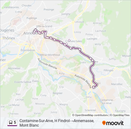 5 Bus Line Map