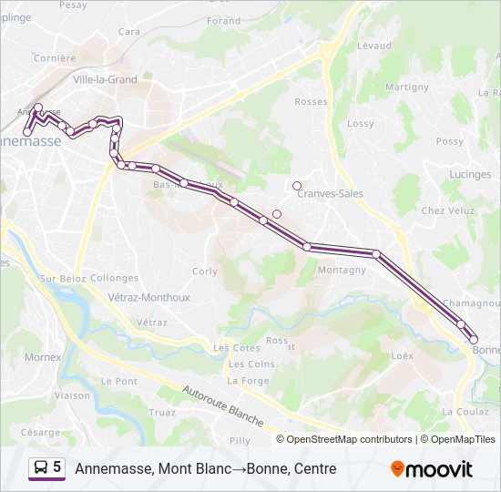 5 Bus Line Map