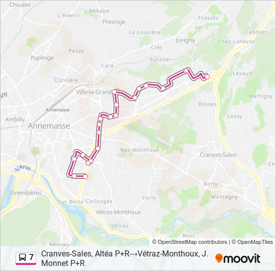 7 Bus Line Map