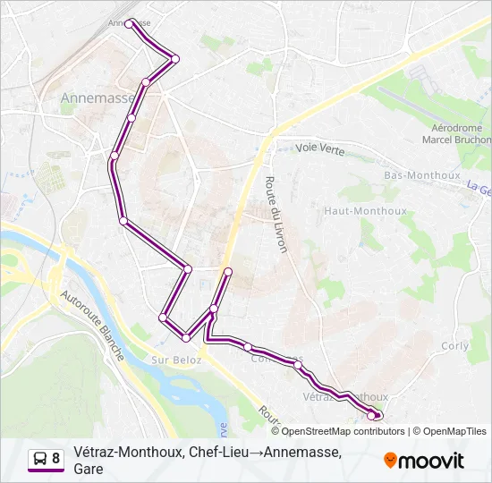 8 Bus Line Map