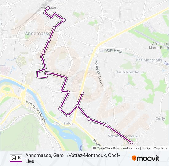 8 Bus Line Map