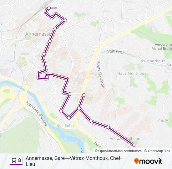8 Bus Line Map