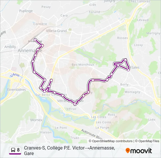 8 Bus Line Map