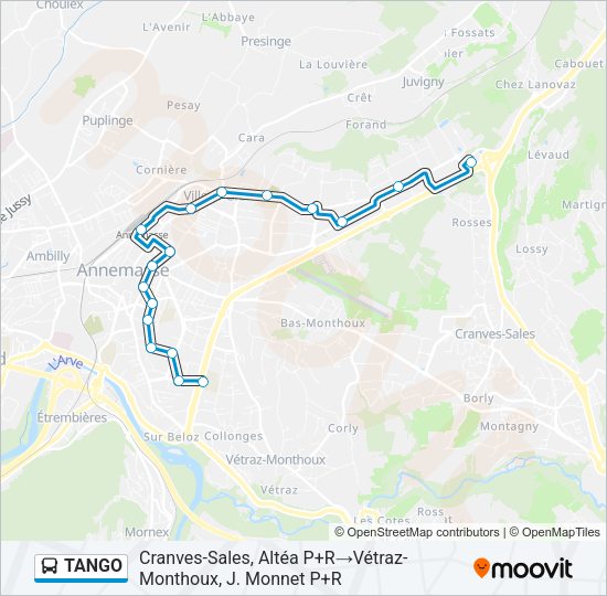 TANGO Bus Line Map