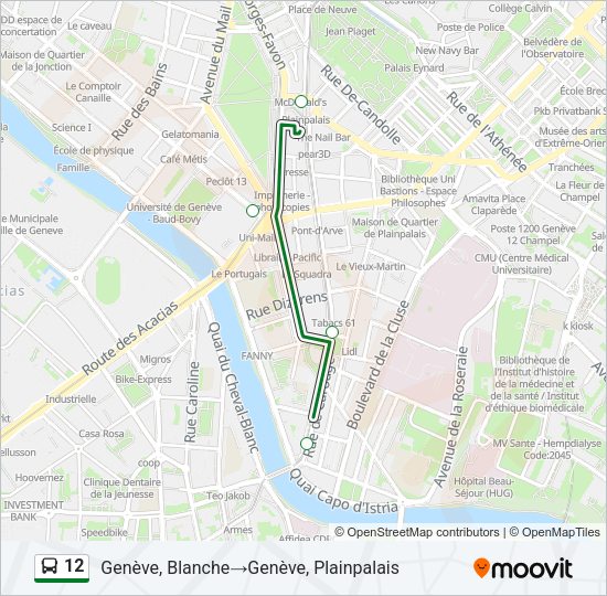 12 Bus Line Map