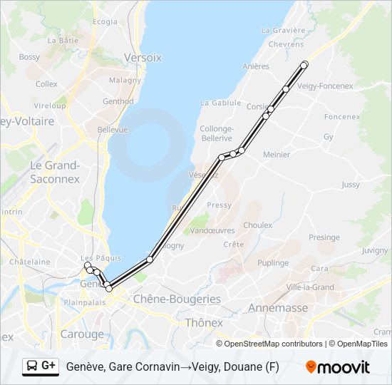 G+ Bus Line Map